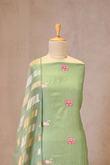 Mint Green Pichwai Motif Suit Set with Organza Dupatta