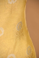 Butter Yellow Chanderi Silk Suit Set with Mirror Work Dupatta
