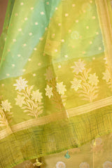 Green Chanderi Silk Suit Set with Rangkat Dupatta