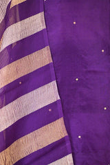 Purple Organza Silk Salwar Suit Set with Aari Handwork