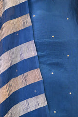 Blue Organza Silk Salwar Suit Set with Aari Handwork