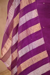 Magenta Purple Organza Silk Salwar Suit Set with Aari Handwork