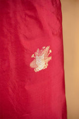Dark Pink Dupion Silk Salwar Suit with Tiger Motifs and Organza Dupatta