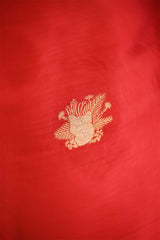 Red Dupion Silk Salwar Suit with Tiger Motifs and Organza Dupatta