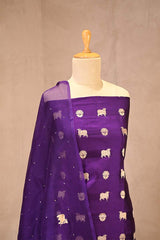 Deep Purple Salwar Suit with Pichwai Organza Dupatta