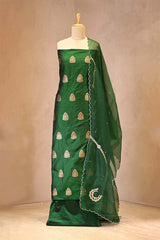 Green Banarasi Salwar Suit with Meenakari Motifs