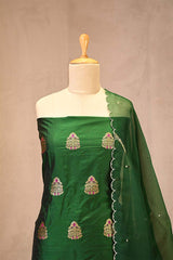Green Banarasi Salwar Suit with Meenakari Motifs