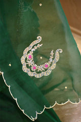 Green Banarasi Salwar Suit with Meenakari Motifs