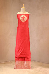 Red Katan Silk Two Piece Salwar Suit Set
