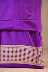 Purple Katan Silk Two Piece Salwar Suit Set With Diagonal Motif