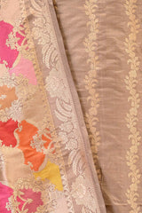 Light Mauve Katan Silk Unstitched Suit with Rangkat Banarasi Dupatta