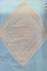 Light Blue Katan Silk Two Piece Salwar Suit Set With Diagonal Motif