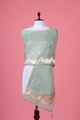 Organza Dupatta, green dupatta, sage green dupatta, bridal dupatta, Dupatta for women