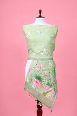 Dupatta, green Dupatta, Pichwai Dupatta, Dupatta for women, Printed Dupatta, Linen Dupatta