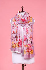 Dupatta, Lilac Dupatta, Pichwai Dupatta, Dupatta for women, Printed Dupatta, Linen Dupatta