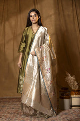 Banarasi Dupatta, Shimmery Grey  Dupatta, Bridal Dupatta, Dupatta for women, Dupatta Design