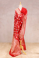 red dupatta, banarasi dupatta, silk dupatta, wedding dupatta, indian dupatta, handloom dupatta, bridal duaptta