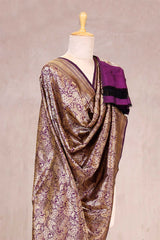 Purple Banarasi Katan Silk Dupatta with Pichwai Brocade Jaal