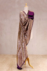 purple dupatta, deep purple dupatta, banarasi dupatta, silk dupatta, wedding dupatta, indian dupatta, handloom dupatta, bridal duaptta