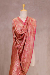 Light Pink Banarasi Katan Silk Dupatta with Pichwai Brocade Jaal