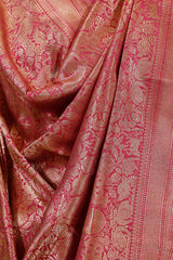 Light Pink Banarasi Katan Silk Dupatta with Pichwai Brocade Jaal