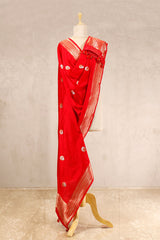 red dupatta, banarasi dupatta, silk dupatta, wedding dupatta, indian dupatta, handloom dupatta, bridal duaptta