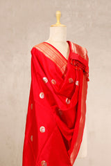 Red Chand Buta Chiniya Banarasi Silk Dupatta
