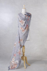 Linen Dupatta, Grey dupatta, Orange dupatta, pure linen dupatta, linen printed dupatta