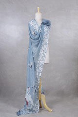 Linen Dupatta, sky blue dupatta, Orange dupatta, pure linen dupatta, linen printed dupatta