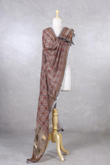 Linen Dupatta, Red dupatta, Orange dupatta, pure linen dupatta, linen printed dupatta, brown dupatta