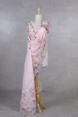 Linen Dupatta, pink dupatta, pure linen dupatta, linen printed dupatta