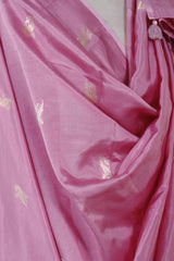 Pink Banarasi Silk Dupatta with Bird Motifs