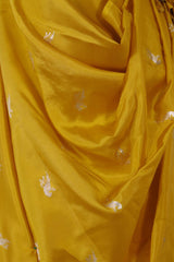 Yellow Banarasi Silk Dupatta with Bird Motifs
