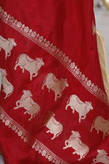 Maroon Banarasi Silk Dupatta with Aghanya Pichwai Motifs