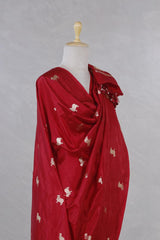 Maroon Banarasi Silk Dupatta with Aghanya Pichwai Motifs