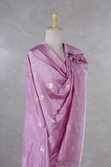 Pink Banarasi Silk Dupatta with Aghana Pichwai Motifs