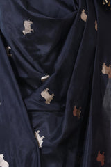 Black Banarasi Silk Dupatta with Kamdhenu Pichwai Motifs