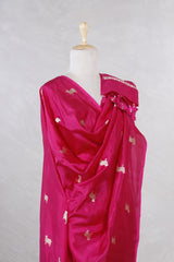 Magenta Pink Banarasi Silk Dupatta with Aghanya Pichwai Motifs