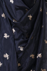 Black Banarasi Silk Dupatta with Bird Motifs