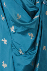 Blue Banarasi Silk Dupatta with Bird Motifs