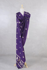 purple dupatta, deep purple  dupatta, banarasi dupatta, silk dupatta, wedding dupatta, indian dupatta, handloom dupatta, bridal duaptta