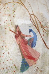 Lime Yellow Pure Linen Dupatta with Artistic Prints