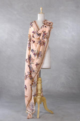 Linen Dupatta, Peach dupatta, Orange dupatta, pure linen dupatta, linen printed dupatta
