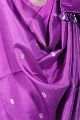 Purple Banarasi Silk Dupatta with Zari Birds Motifs