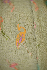 Banarasi Khaddi Dupatta in Sage Green with Bandhej and Meenakari Bird Motifs