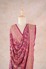 Magenta Pink Georgette Bandhani Dupatta