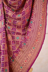 Magenta Pink Georgette Bandhani Dupatta