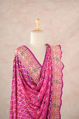 Rani Pink Georgette Kutch Bandhani Dupatta