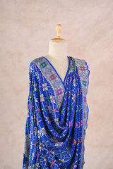Royal Blue Georgette Bandhani Dupatta