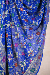 Royal Blue Georgette Bandhani Dupatta